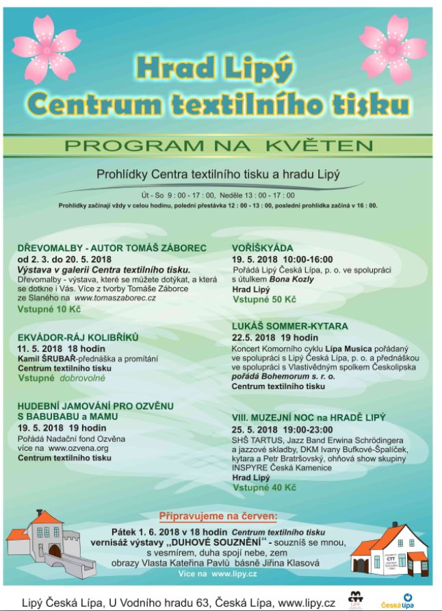 Centrum textilního tisku Česká Lípa - květen 2018